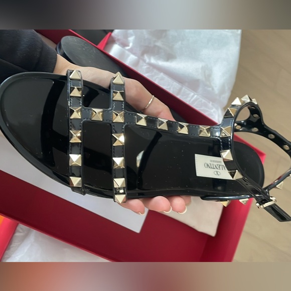 Valentino Jelly Gladiator Rockstud Sandals - Black - Picture 2 of 6